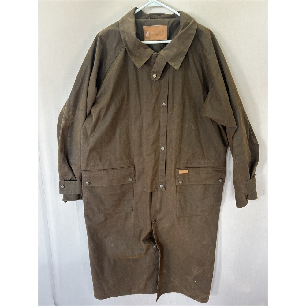 Outback Trading Co. Unisex Low Rider Western Oilskin Duster Coat Brown Size: L